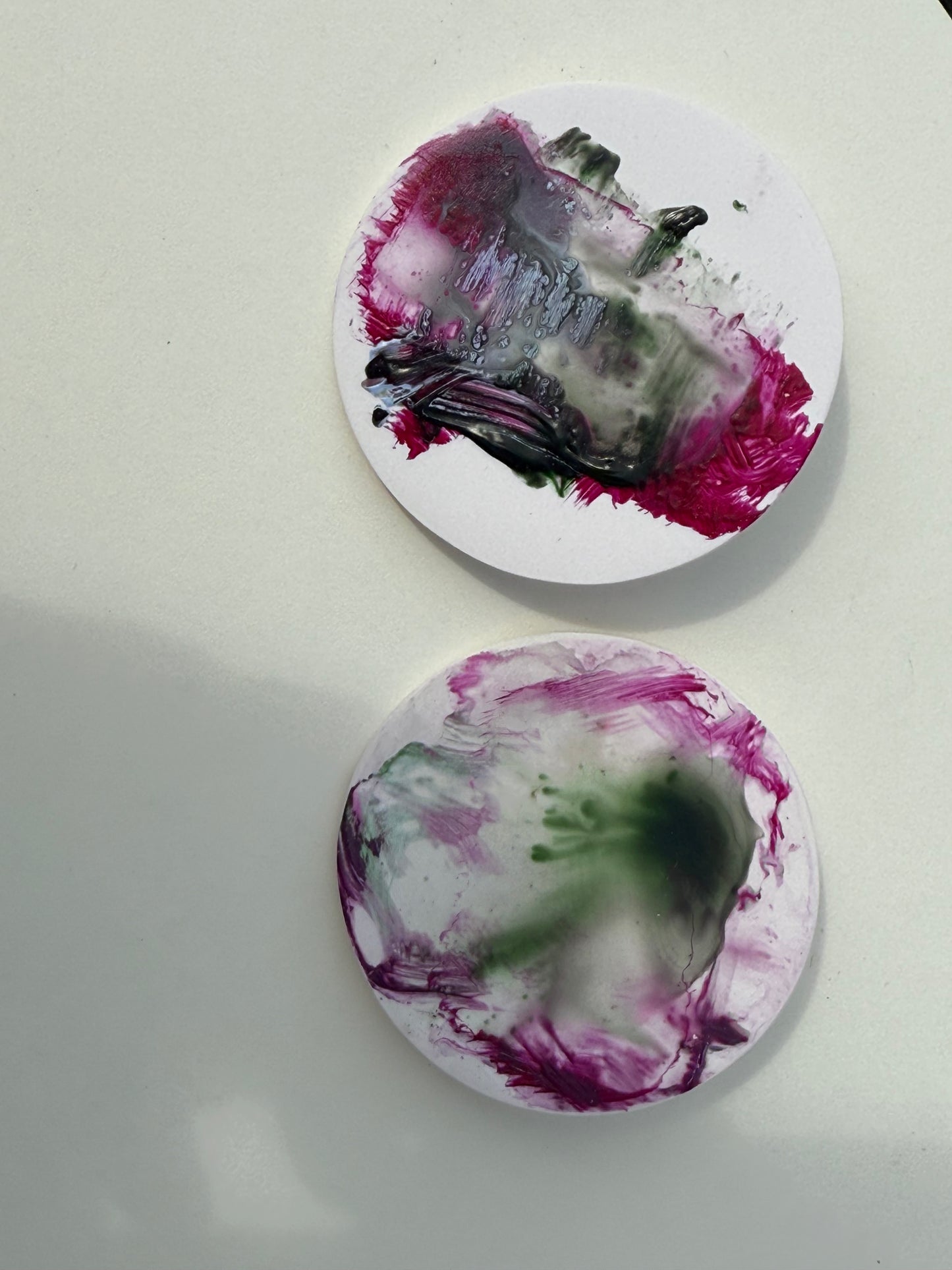 Abstract Expressionism Studs - Fuchsia & Green