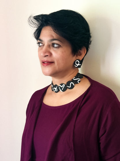 Zen set - Black (choker + studs)