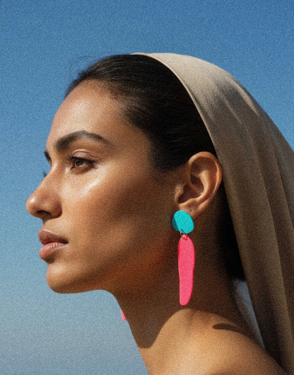 Fem Quads, Turquoise & Neon Pink