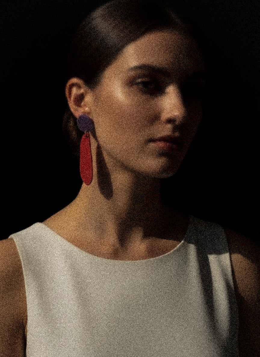 Fem Quads, Purple & Tomato Red