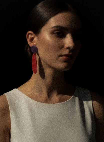 Fem Quads, Purple & Tomato Red