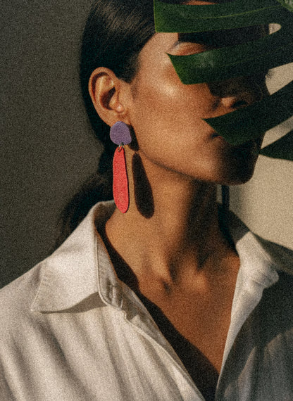 Fem Quads, Purple & Tomato Red