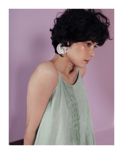 Abstract Expressionism Studs - Fuchsia & Green