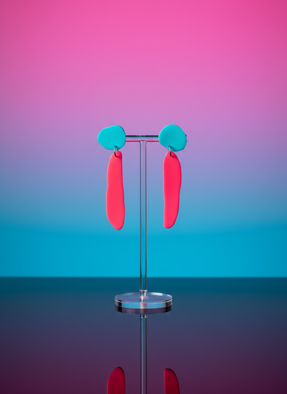 Fem Quads, Turquoise & Neon Pink