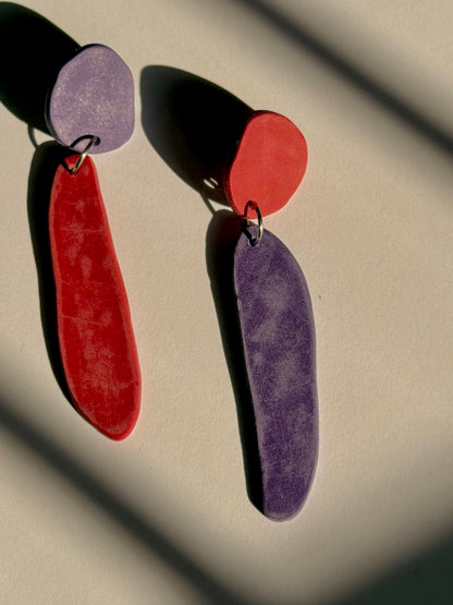 Fem Quads, Purple & Tomato Red