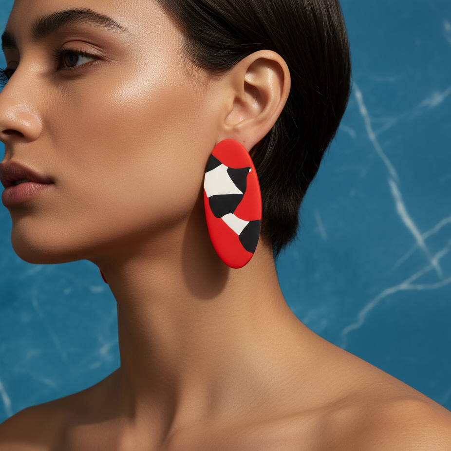 Contemporary Oval Studs