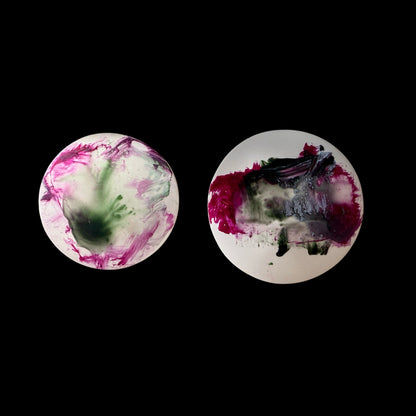 Abstract Expressionism Studs - Fuchsia & Green